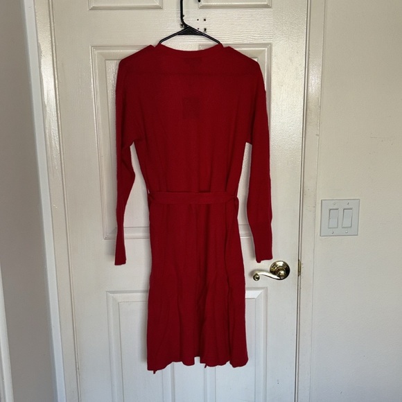NWT Charter Club 100% Cashmere Belted Cardigan Duster Sweater M MSRP $229 Red - Picture 12 of 13
